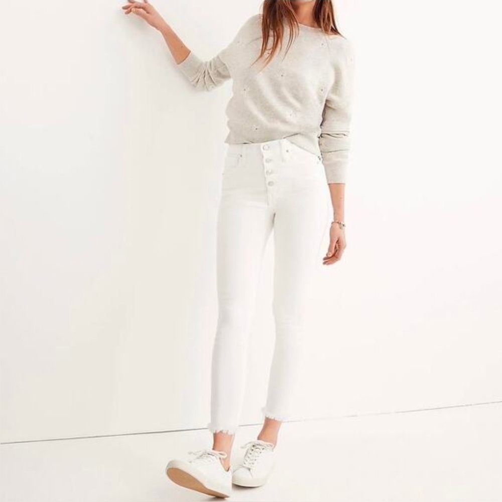 Nwt Madewell High Rise‎ Jeans in White Size 30 Button Fly